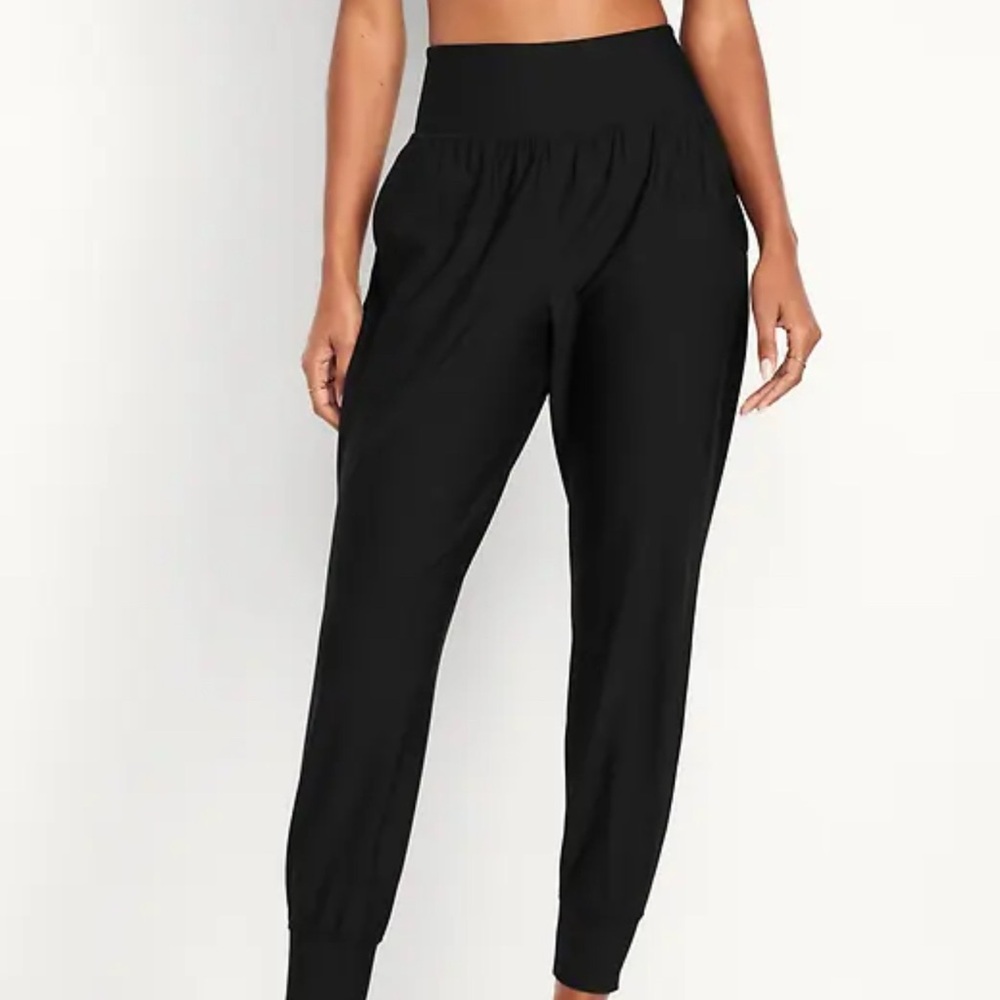 Old Navy Active Powersoft Loungewear Sporty High-Rise Black Joggers Size XL